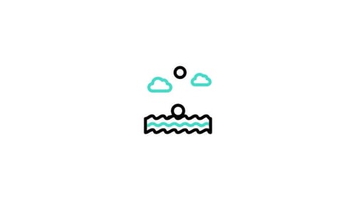 Animated Flat Design Swimming Person Icon