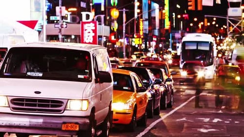 New York City - May 22: of Times Square Traffic At