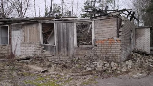 Old Abandoned and Destroyed Brick House