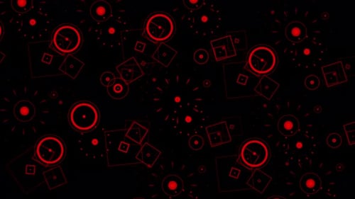 Dynamic Red Geometric Shapes Digital Background Loop