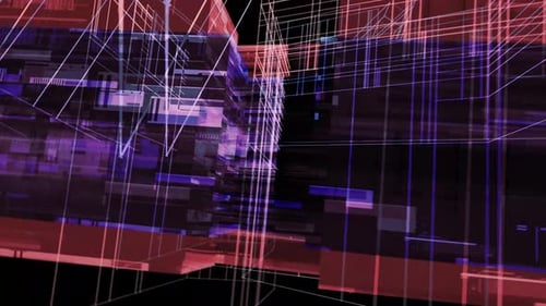 Futuristic Digital Data Network Tunnel Background