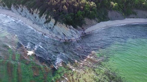 Seabed Covered with Water of Black Sea Near Beach with Cliffs