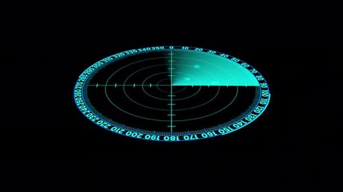Futuristic Blue Radar Scan Interface Loop Animation