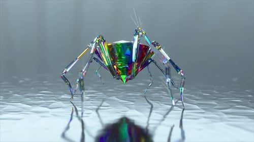 Spider with a Body Made of a Large Diamond Stone Walks on a Smooth Mirror Surface