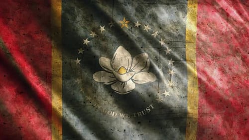 Mississippi State Flag Grunge
