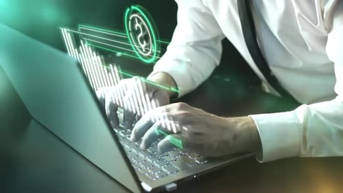 The Trader Monitors The Growth Of The Dollar