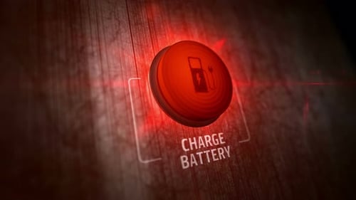 Electric Vehicle Charge Battery Button Animation