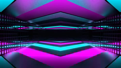 Cyan And Pink Guide Tunnel Background Vj Loop In HD