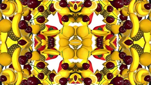 Dynamic Fruit Kaleidoscope Loop Animation