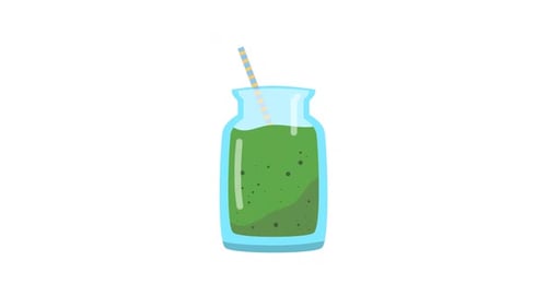 Flat Design Green Smoothie Jar Filling Animation