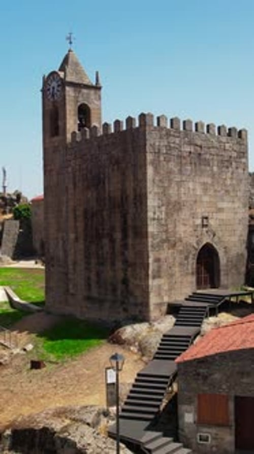 Aerial Vertical View Village of Penamacor, Portugal