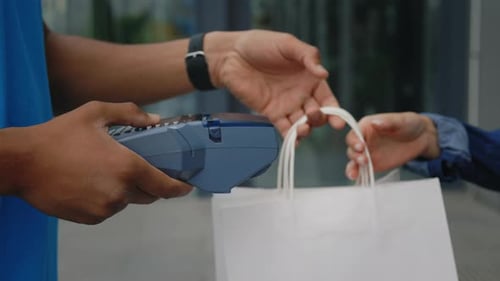 Close Up on Phone Payment on Card Reader