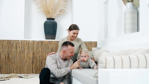 Loving Family Bonding with Infant at Home