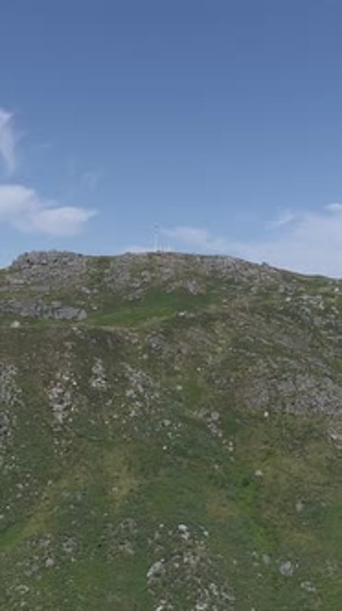 Vertical Video of Green Valley Mountain Summer Landscape Aerial