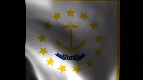 Animated Rhode Island State Flag Waving Loop