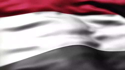 Realistic Waving Yemen Flag Animation