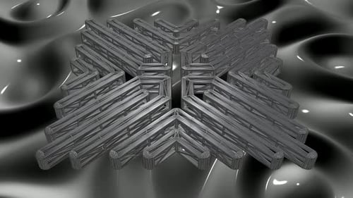 Abstract Metallic Geometric Truss Expanding Contracting Loop