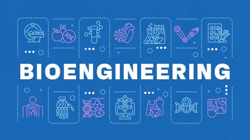 Animated Bioengineering Line Icons for Science and Healthcare