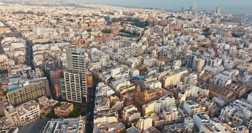 Aerial View of Urban Cityscape in Downtown Malta