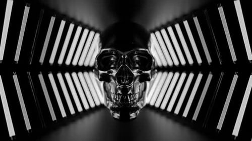 Dark Futuristic Skull Horror Background