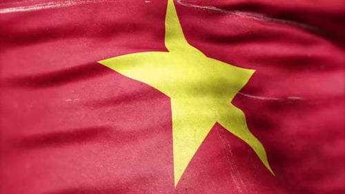 Distressed Flag of Vietnam Waving Loop Animation