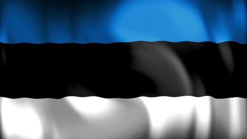 Estonian Flag Waving Fluid Loop Background