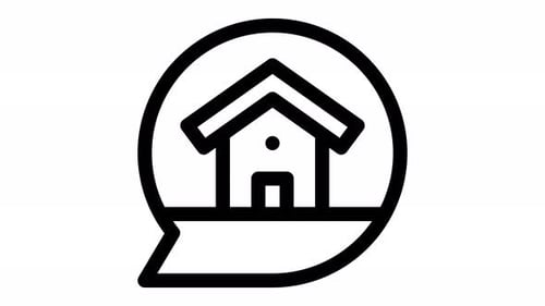 thinking bubble line icon animation