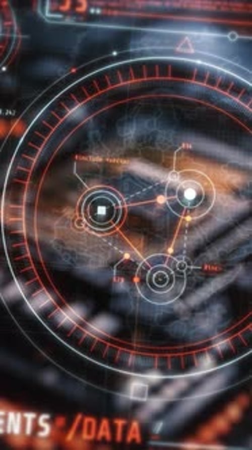 Interface futuriste affichant un traitement de l'information basé sur des données satellitaires