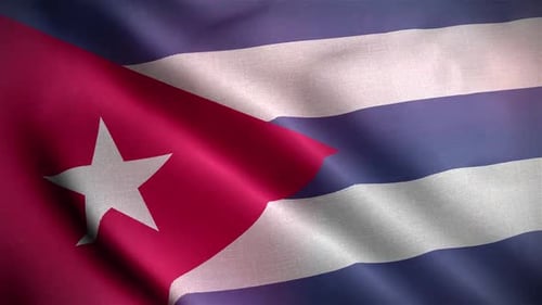 Realistic Cuban Flag Waving Motion Graphic