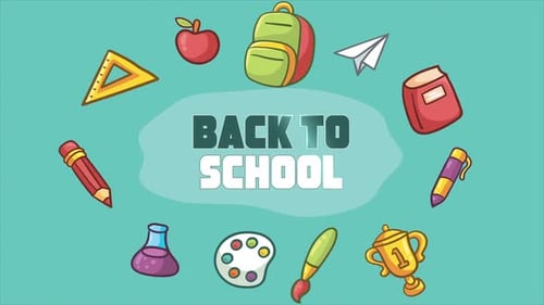 School Items around Back to School Text