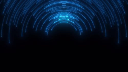 Futuristic Blue Rings Expanding Digital Tunnel Background Loop