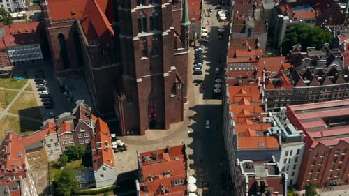 Gdansk Poland Old Town Aerial View