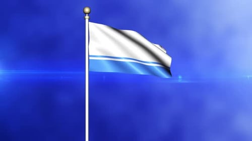 Modern Waving Flag Animation on Blue Background