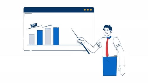 Jetzt Doodle-Animation für zukünftige Geschäftsprognosen