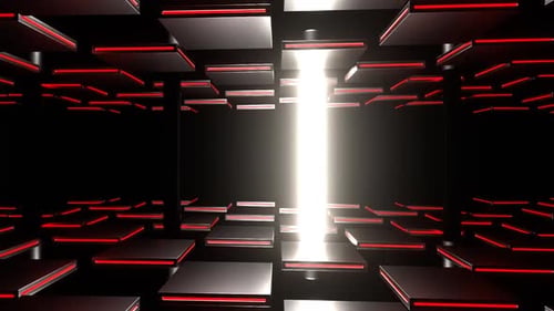Weißer und roter horizontaler abstrakter Neonstrobe-Hintergrund Vj Loop In HD