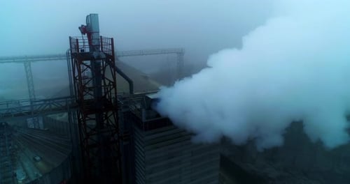 Powerful agribusiness plant for grain storage and processing.