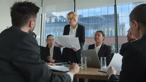 Group Meeting of Businessman People in Office Company Meeting for Brainstorm in Big Office Ceo