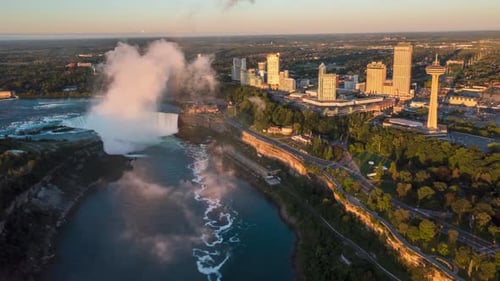 Aerial Hyperlapse view on American Fall