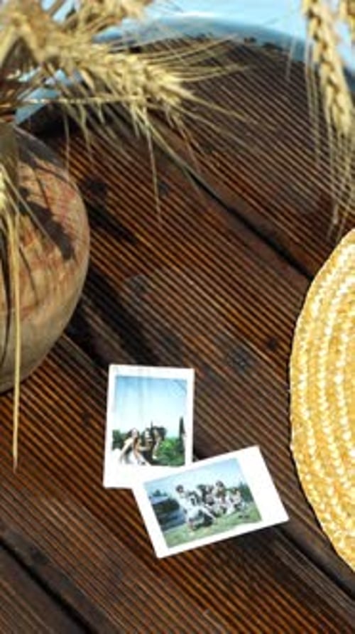 Travel Memories By the Pool with Instant Photos – Vertical Video