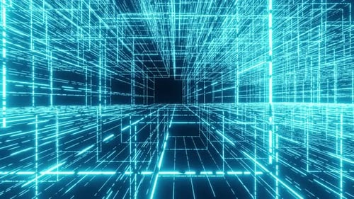 Rendu 3D de la toile de fond du cyberespace numérique. Système binaire Big Data. Connexion haut débit, futuriste