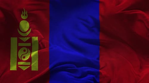 Realistic Waving Mongolian Flag Animation