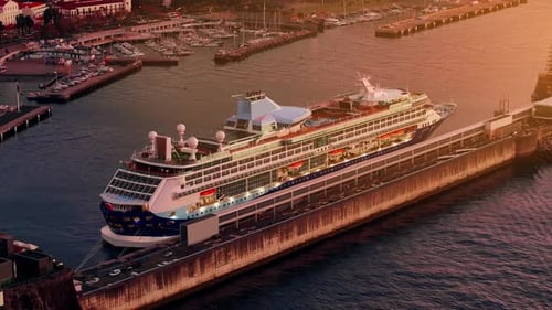 Best luxury cruise ship experience at sunset in a vibrant harbor destination