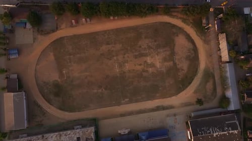 Golden hour over Pai village, aerial perspective
