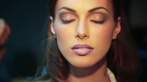 Glamorous Woman with Dramatic Makeup, Close Up
