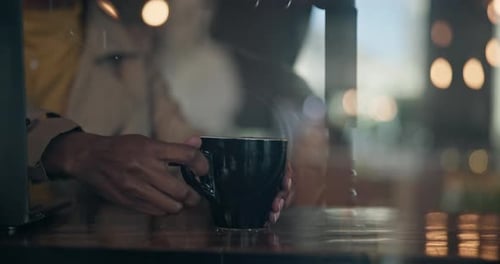 Black woman, coffee shop and laptop for online work and freelance for job, remote and internet