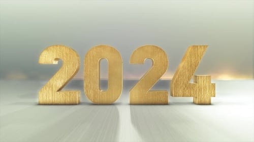 Golden 2024 New Year Celebration Animated Text