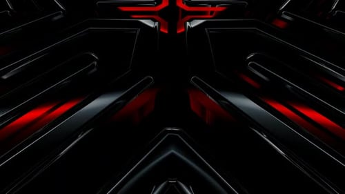 Futuristic Red and Black Geometric Sci-Fi Loop Background