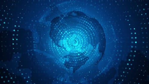 Technology business network world background