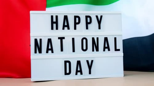 Happy National Day Message with Festive Flag