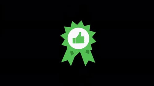 Award Ribbon with Thumbs Up. Customer Satisfaction Concept Animation Video - Transparent